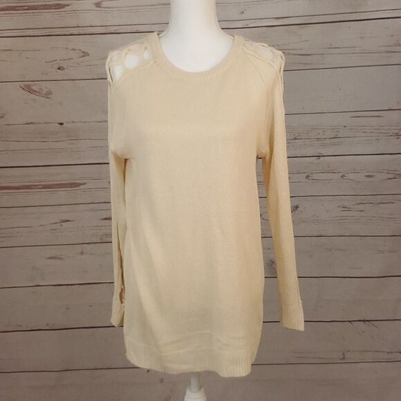 Entro, Cream Cut Out L/S Sweater, NWT-M - Picture 3 of 7